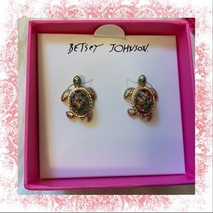 Betsey Johnson Turtle Stud Earrings - New in Box